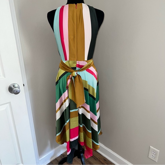 Maggy London Pop Party striped midi asymmetrical dress size 2 - Picture 10 of 16